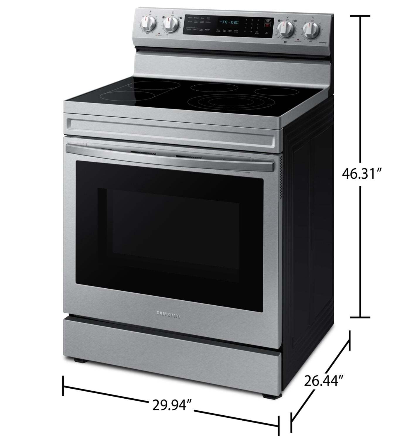Cuisinière intelligente électrique amovible Samsung de 6,3 pi³ avec friture à air - acier inoxydable - NE63A6711SS/…
