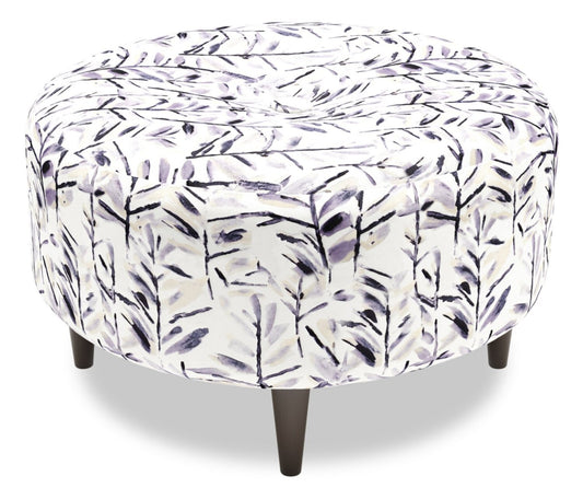 Pouf The Curve 31 en tissu, coloris galet multicolore, fabriqué au Canada | CURV1151