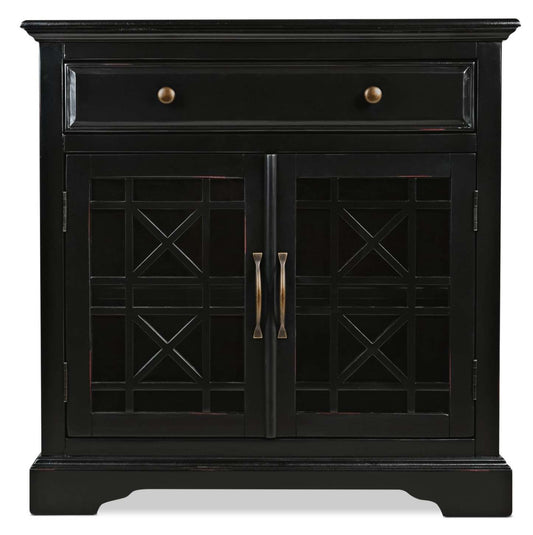 Marseille 32 Accent Cabinet with Drawer - Black|Armoire décorative Marseille de 32 po avec tiroir - noire