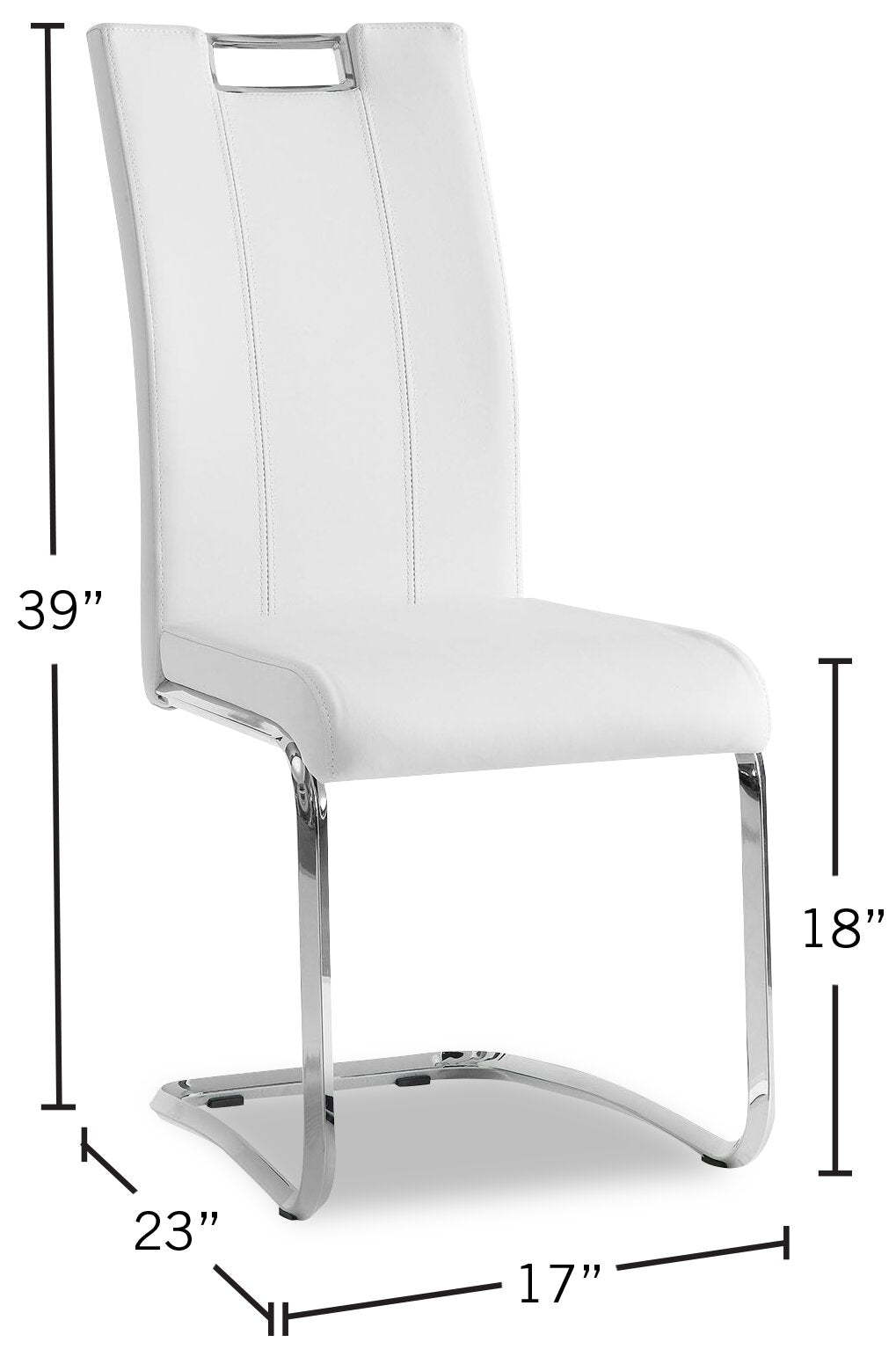 Chaise de salle à manger Tuxedo avec tissu en cuir végétalien, métal - Blanc | Chaise de salle à manger Tuxedo en tissu de cuir végétalien et en métal - blanche