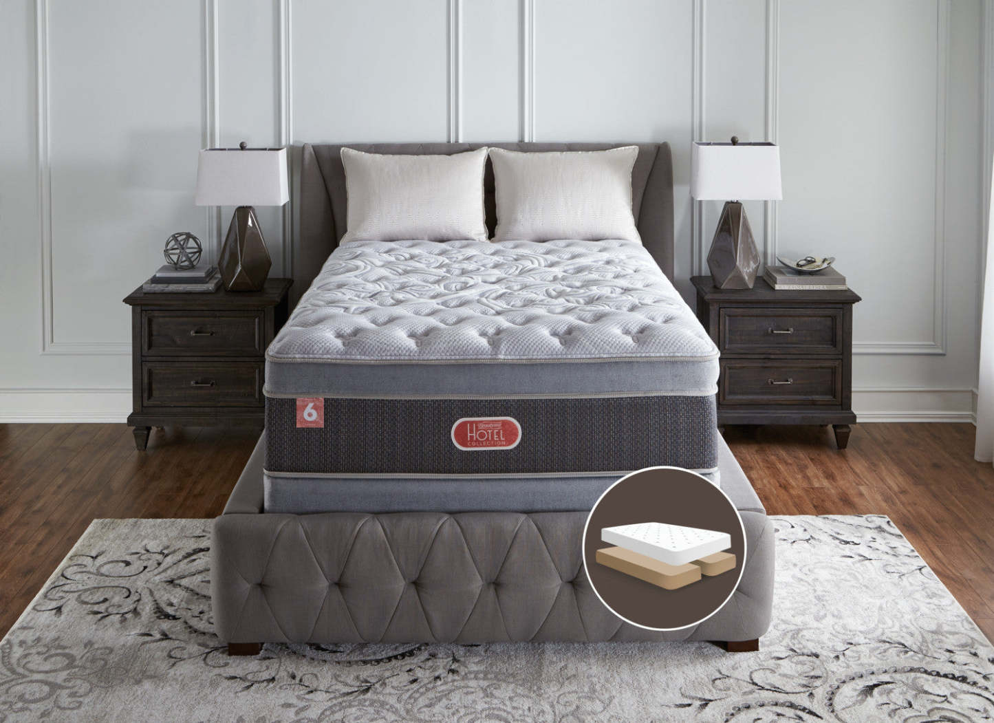 Beautyrest® Hotel Diamond 6 Plush Ultra Euro-Top Split Queen Mattress Set|Ensemble moelleux à Euro-plateau épais divisé Hotel Diamond 6 de Beautyrest pour grand lit