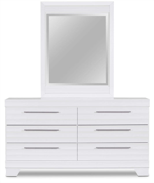 Miroir de commode de chambre Olivia, fabriqué au Canada - Blanc | Miroir de commode de chambre à coucher Olivia, fabriqué au Canada - blanc