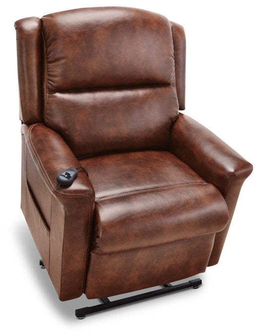 486 Leather-Look Fabric 3-Position Power Lift Chair – Mocha|Fauteuil à levage électrique en tissu simili cuir 486 à 3 positions - moka
