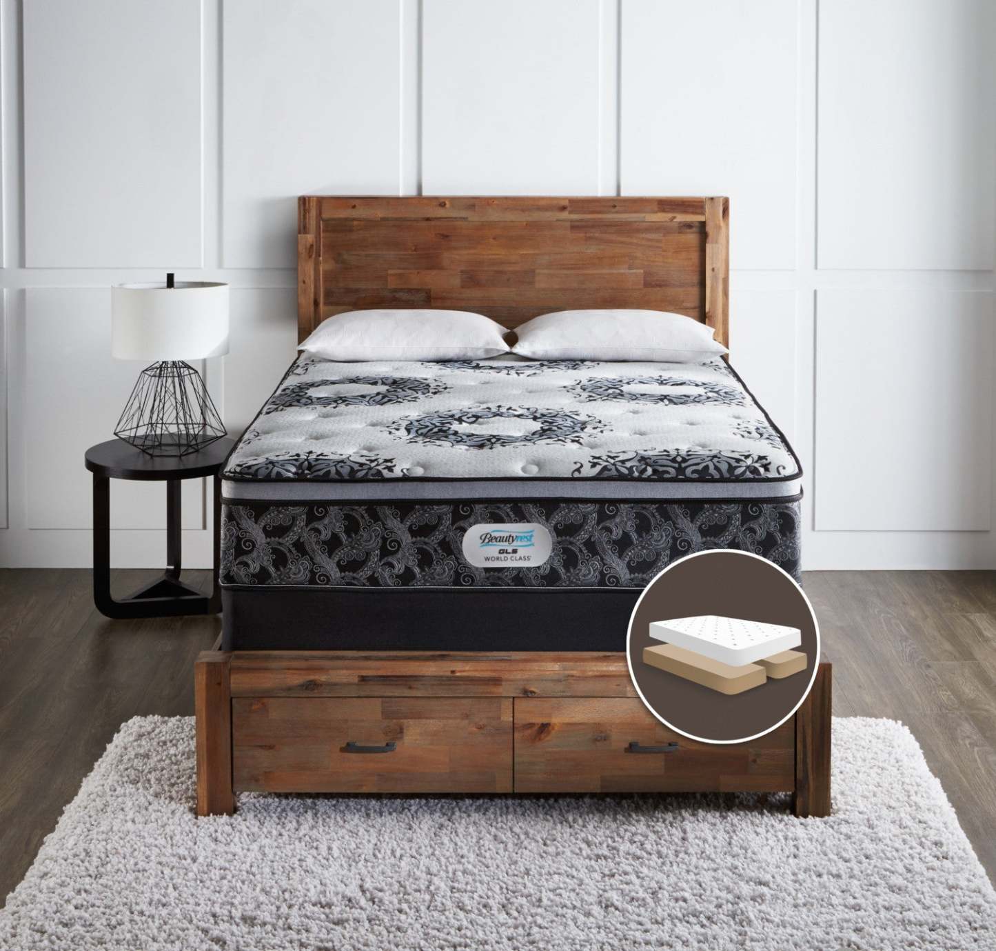 Beautyrest GL5 World Class Axis Euro-Top Firm Split Queen Mattress Set|Ensemble matelas ferme à Euro-plateau divisé GL5 World Class Axis de Beautyrest pour grand lit