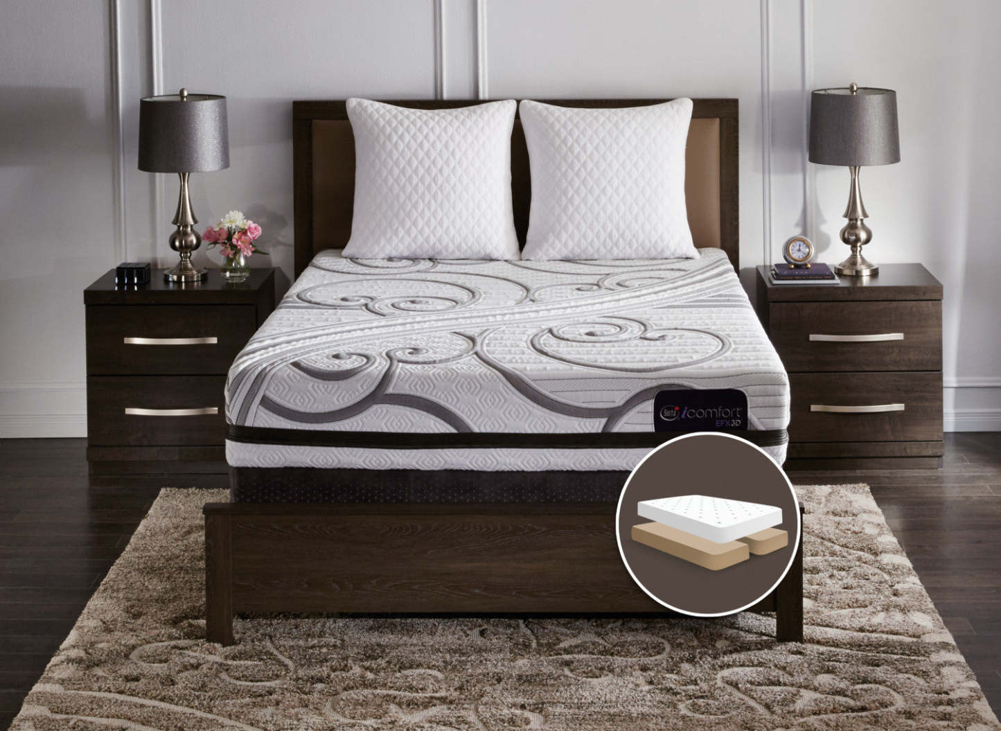 Serta iComfort® EFX3D Gravati Split Queen Mattress Set|Ensemble matelas divisé Gravati iComfort EFX3D de Serta pour grand lit