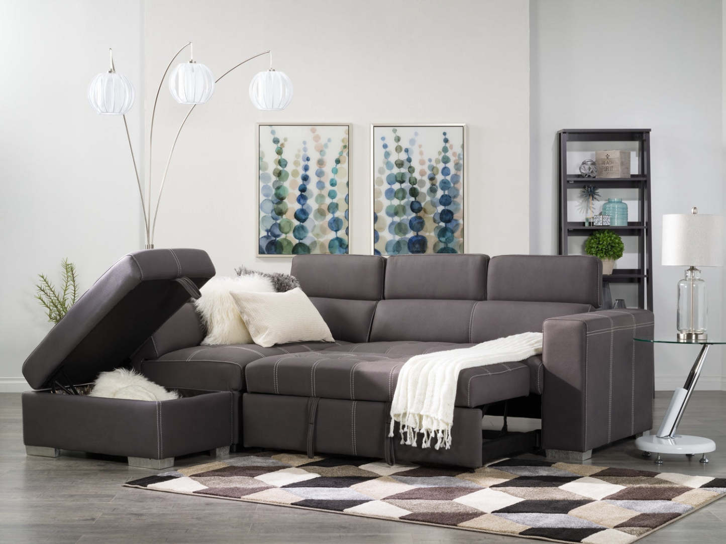 Lampadaire Arc Lanterne 3 Lumières 87 Brushed Steel|Lampe à pied arquée de style lanterne de 87 po acier brossé à 3 ampoules