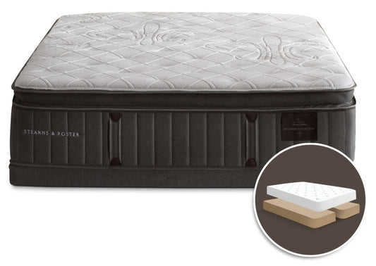 Stearns & Foster Princedale Medium Pillow-Top Split Queen Mattress Set|Ensemble matelas semi-ferme plateau-coussin divisé Princedale de Stearns & Foster pour grand lit