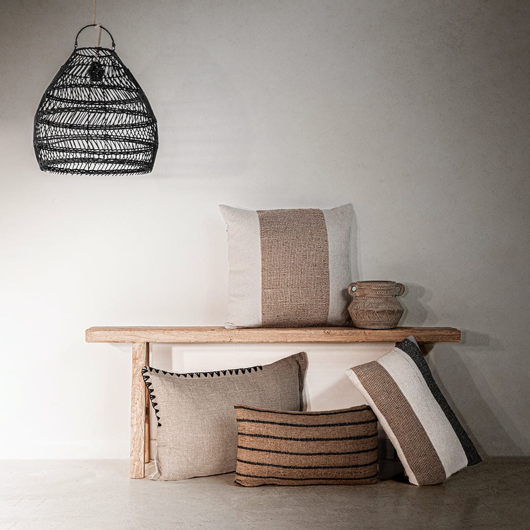 Coussin rectangulaire Amaira à rayures horizontales