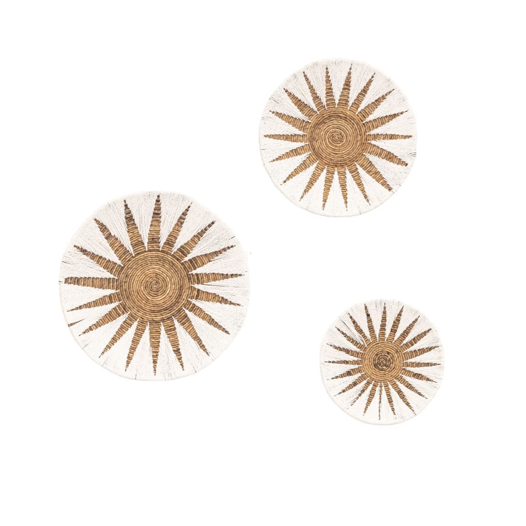 Panier mural décoratif banane | Lot de 3 | Blanc