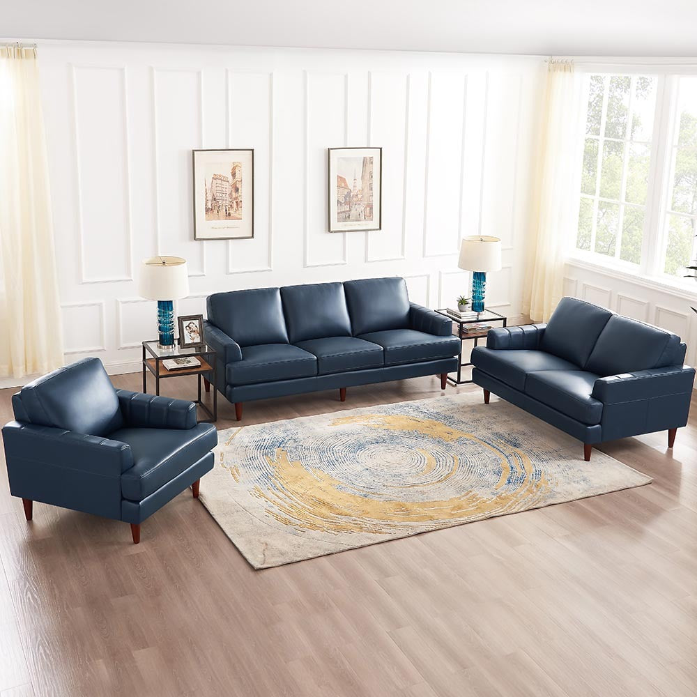 Sofa Cassis de Hydeline en cuir - bleu marine