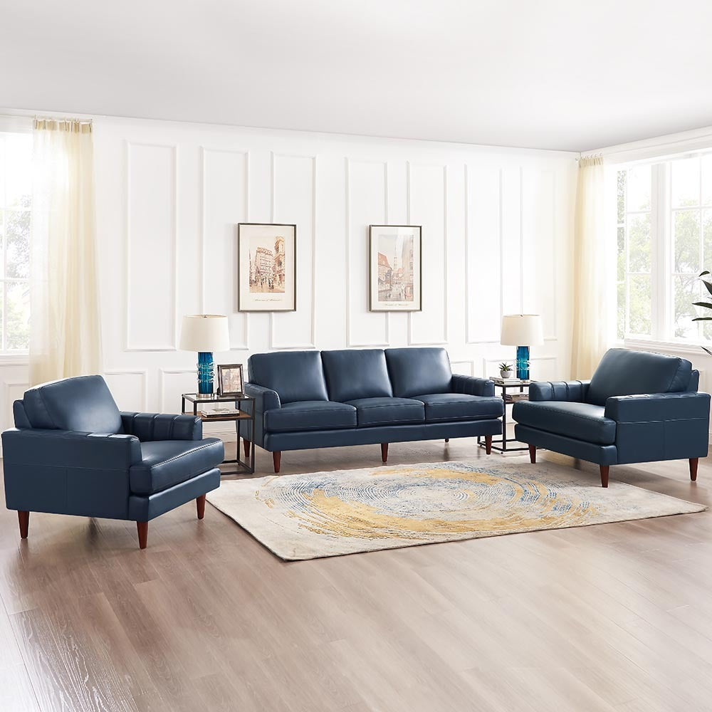 Sofa Cassis de Hydeline en cuir - bleu marine