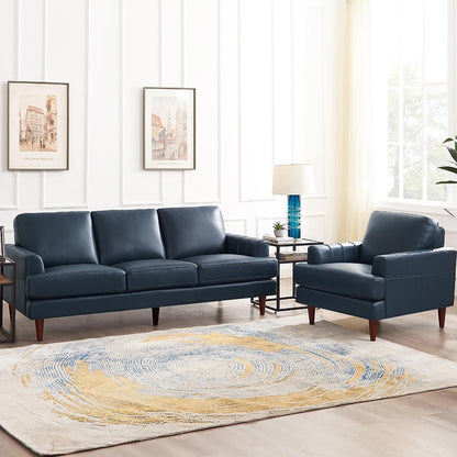 Sofa Cassis de Hydeline en cuir - bleu marine