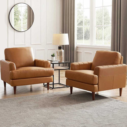 Fauteuil Cassis de Hydeline en cuir - brun