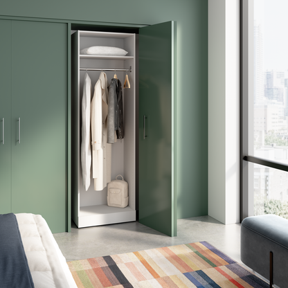 Bestar Florence 25 Modular Hanging Closet System with Shelf - White|Système de garde-robe modulaire à espace pour suspendre Florence de Bestar de 25 po avec tablette - blanc