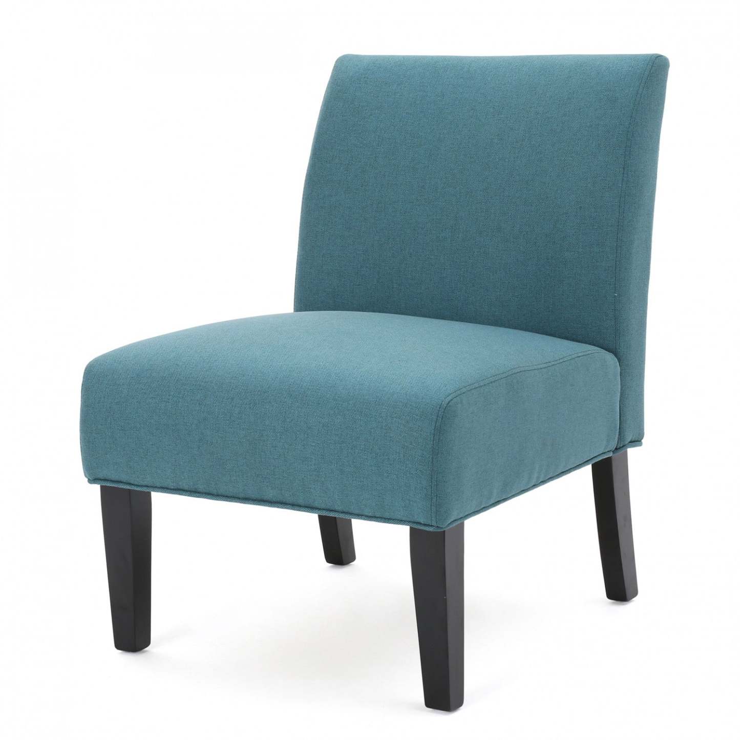 Fauteuil d'appoint Oliver en tissu d'apparence lin avec pattes en bois d'hévéa - Sarcelle | Fauteuil D'appoint Oliver En Tissu aspect lin Avec Pieds En Bois Caoutchouc - Bleu Sarcelle
