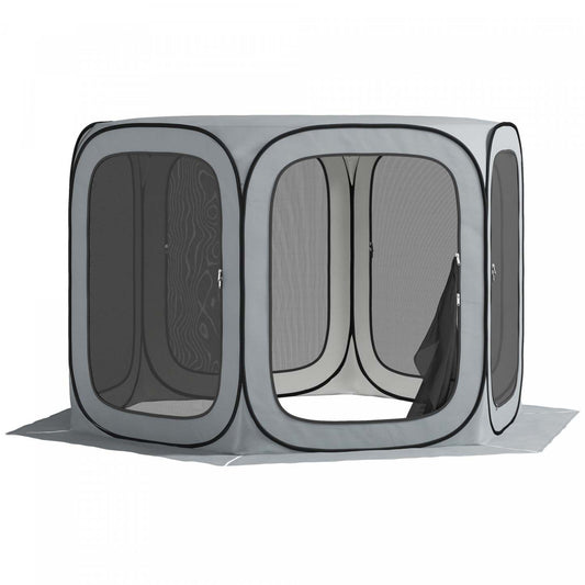 Outsunny Tente Écran Pop Up 11ft, Gazebo de Camping Upf50+ Avec Sac de Transport