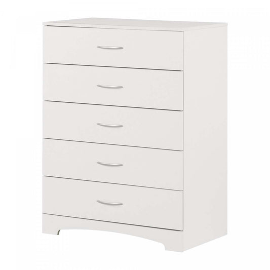 Commode 5 tiroirs Step One - Blanc pur | Commode 5 tiroirs Step One - Blanc uni