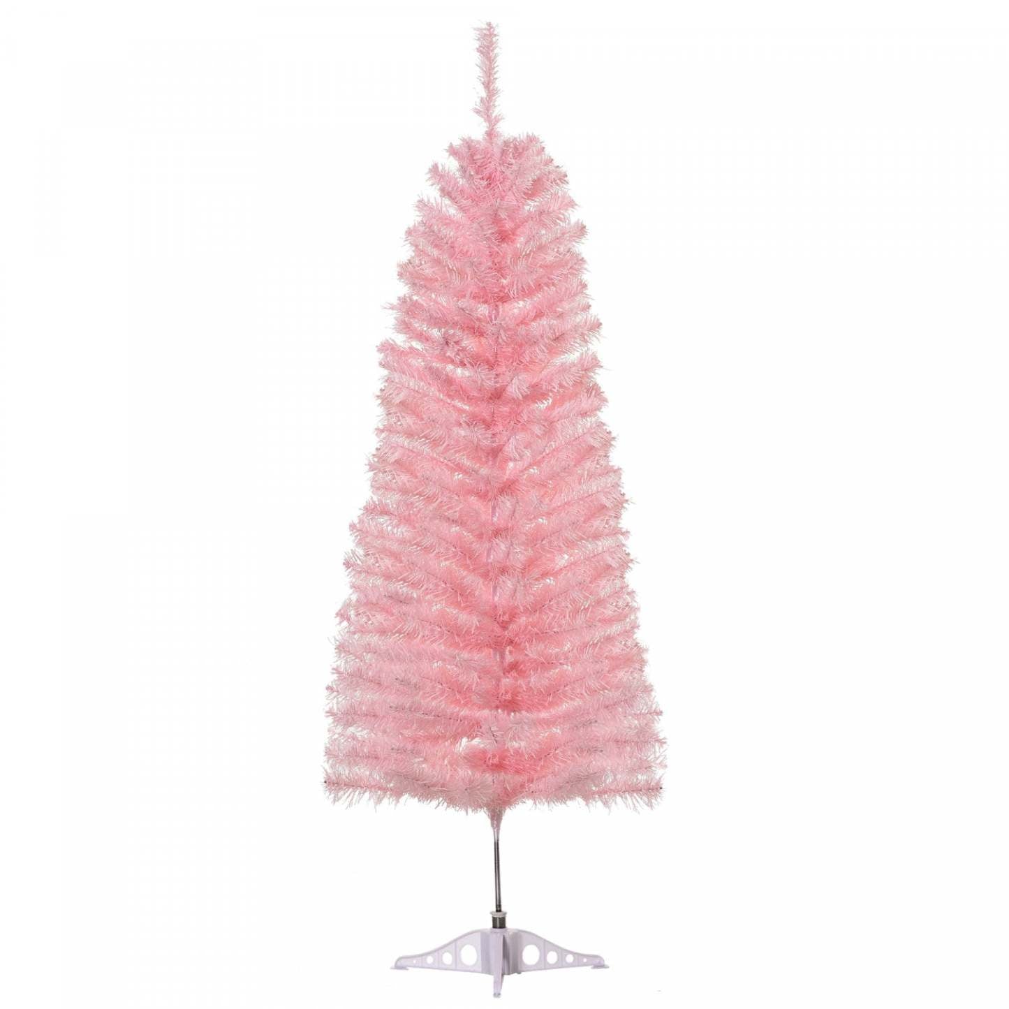 Homcom 4ft Pencil Artificial Christmas Tree With 188 Branch Tips|Homcom Sapin De Noël Artificiel En Forme De Crayon De 4 Pieds Avec 188 Pointes De Branche