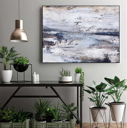 Œuvre d'art murale sur toile encadrée noire « Contour » 32 x 24