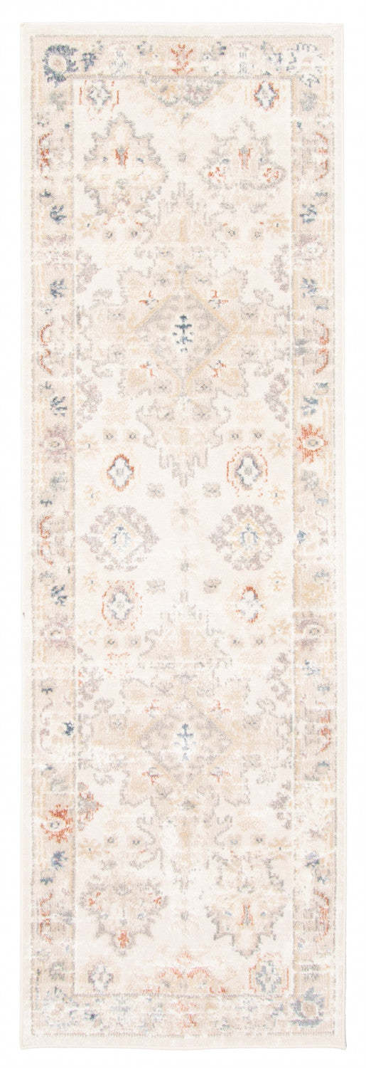 Carpette longue Rococo ivoire - 2 pi 8 po x 8 pi 2 po