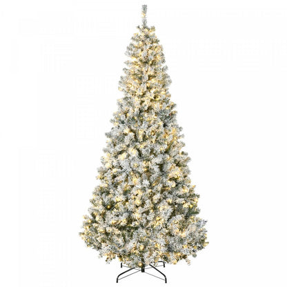 Homcom Arbre de Noël artificiel floqué de neige de 7,5 pieds avec lumières|Homcom Arbre de Noël Artificiel Floconné de Neige de 7,5 Pieds avec Lumières