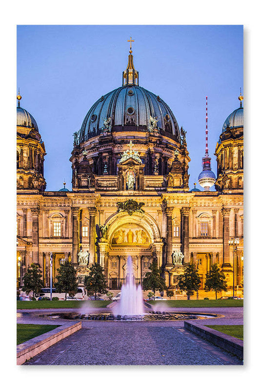 Cathédrale de Berlin 28x42 Cadre d’art mural et panneau de tissu| Cathédrale de Berlin 28 po x 42 po : Cadre d'art mural et panneau de tissu|D44G4ALZ