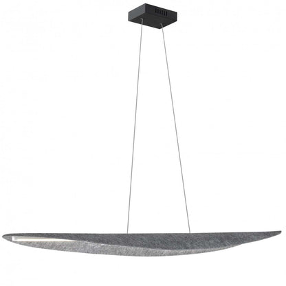 Dainolite Pinkerton Horizontal Pendant 30w Matte Black Grey Felt Shade Lamp|Luminaire suspendu horizontal Pinkerton de Dainolite avec abat-jour en feutre gris, fini noir mat et ampoule de 30 W