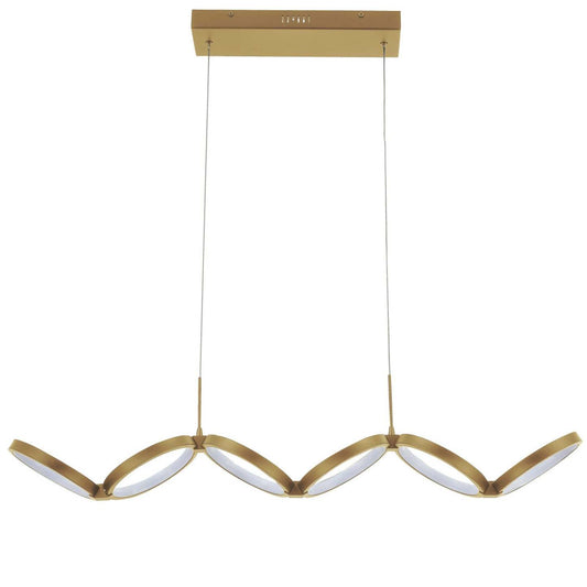 Dainolite Philo LED Horizontal Pendant 50w Aged Brass White Silicone Diffuser Lamp|Luminaire suspendu horizontal Philo de Dainolite en silicone blanc qui diffuse la lumière, avec un fini en laiton vieilli et une ampoule à DEL de 50 W
