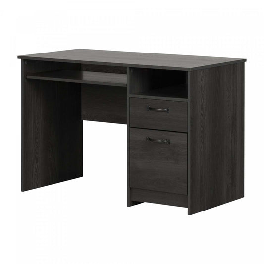 Bureau Tassio avec plateau pour clavier - Chêne gris | Bureau Tassio avec plateau pour clavier - chêne gris | D83GTA1P