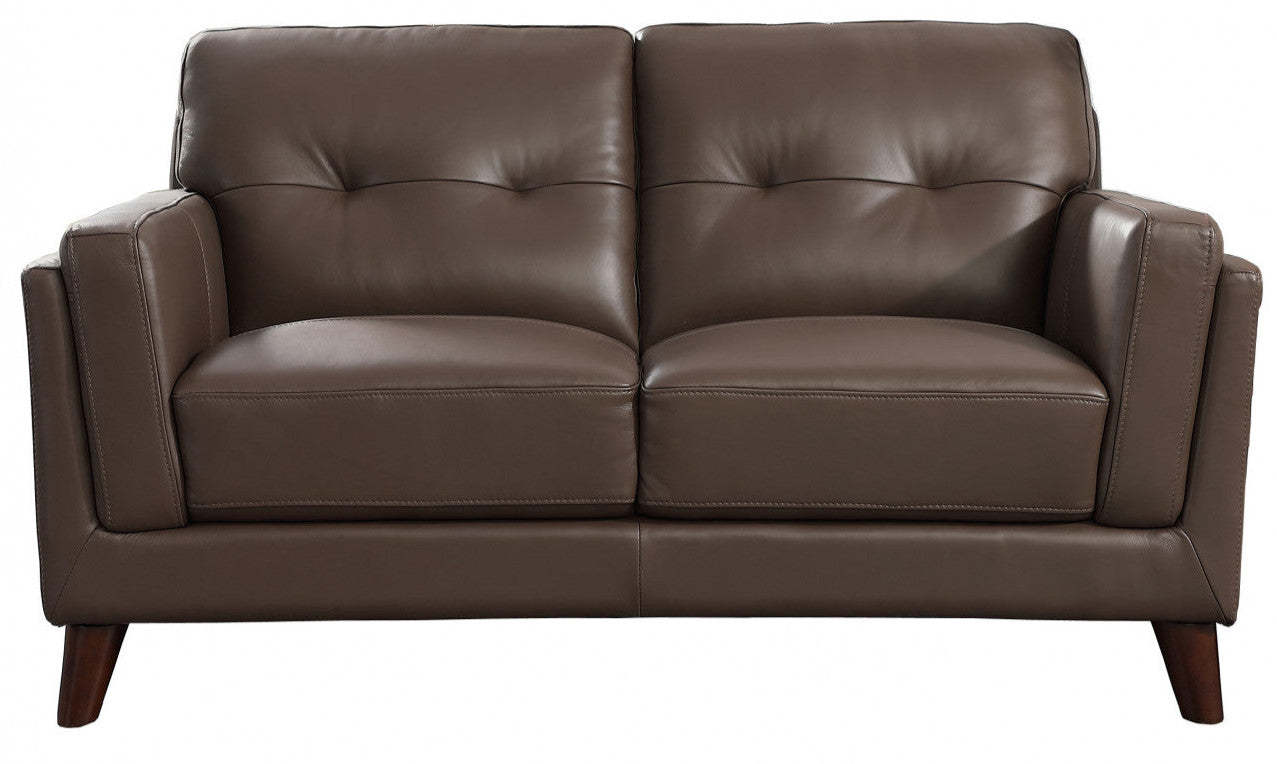 Hydeline Rowan Leather Loveseat - Brown|Cause en cuir Rowan de Hydeline - brune
