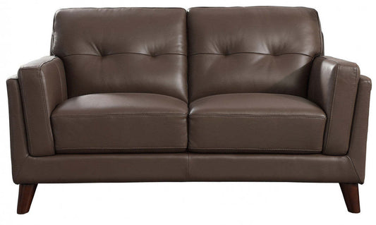 Hydeline Rowan Leather Loveseat - Brown|Cause en cuir Rowan de Hydeline - brune