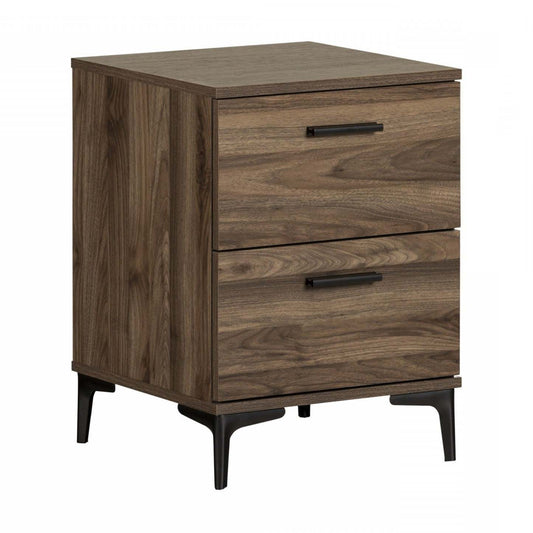 Musano 2-Drawer Nightstand - Natural Walnut|Table de nuit Musano à 2 tiroirs - noyer naturel