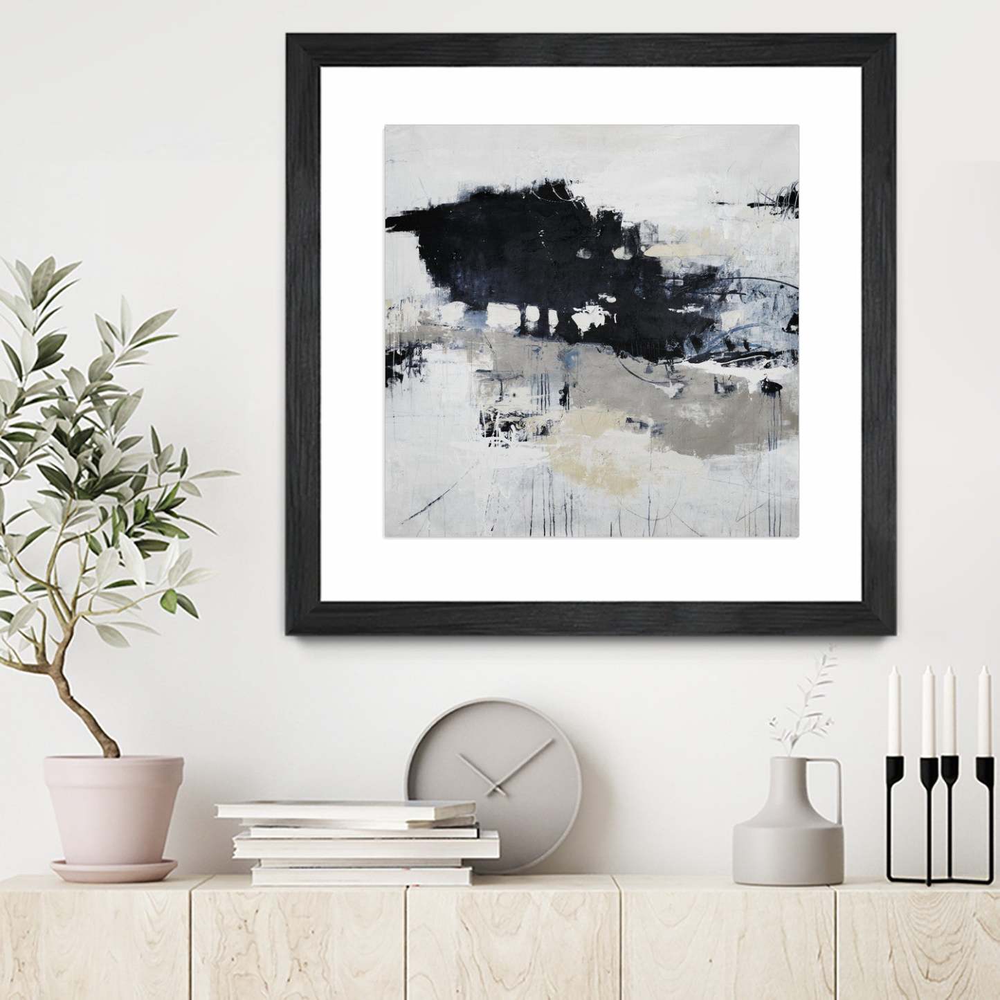 Big Bonanza Matted and Framed Black 36x36 Wall Art|Œuvre d'art murale encadrée noire et mate « Big Bonanza » 36 x 36