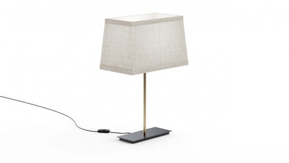 Lampe de table carrée classique dorée 24 avec abat-jour texturé | Lampe de table carrée classique dorée de 24 po avec abat-jour texturé