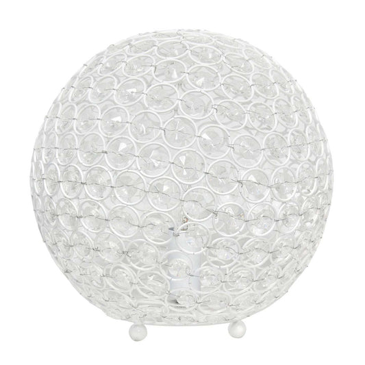Lampe de table Elipse Elegant Designs balle de 10 po avec paillettes de cristal, blanche|D21SJLFF