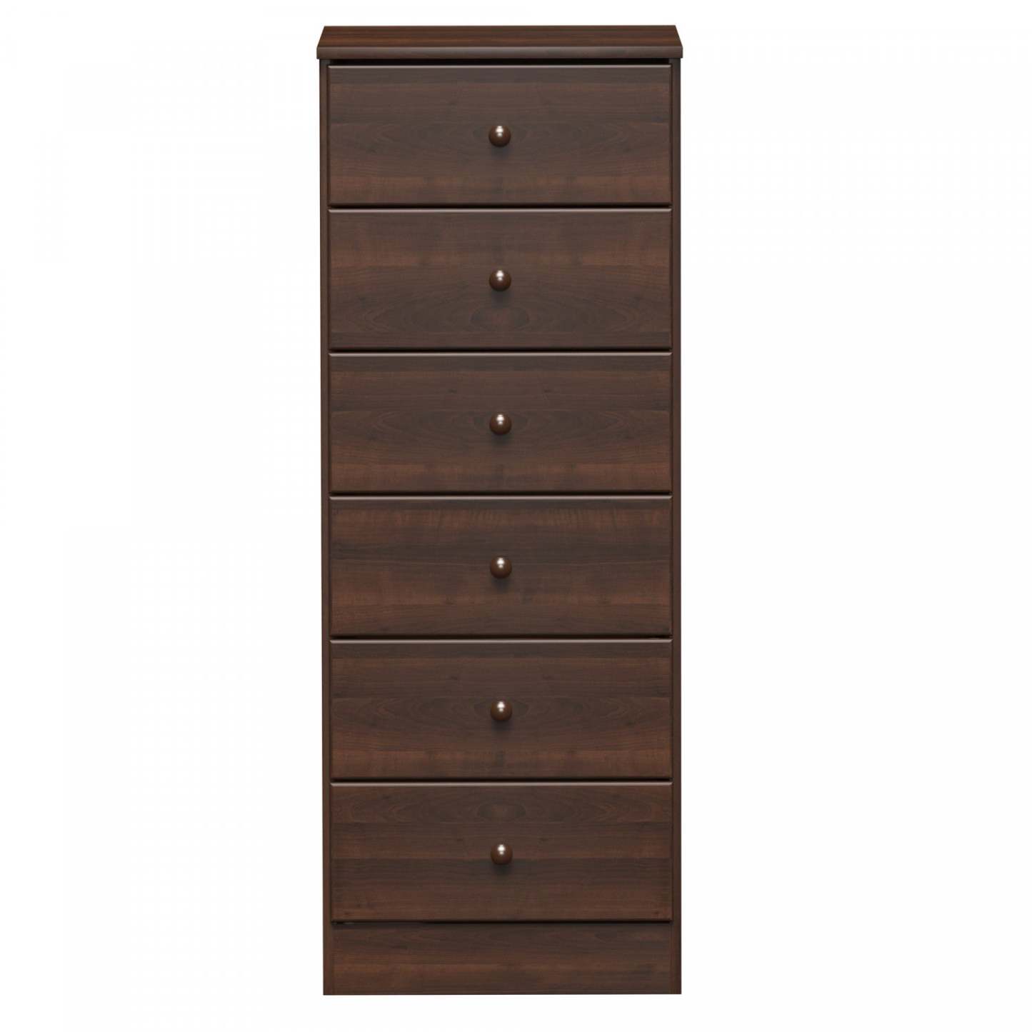 Commode haute Astrid 6 tiroirs - Espresso|Commode verticale haute Astrid à 6 tiroirs - expresso