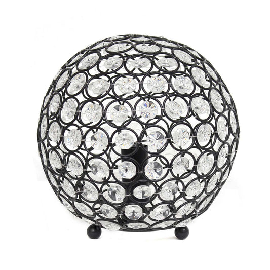 Elegant Designs Elipse 8 Inch Crystal Ball Sequin Table Lamp, Restoration Bronze|Lampe de table Elipse Elegant Designs balle de 8 po avec paillettes de cristal, bronze restauré|D21WLC60