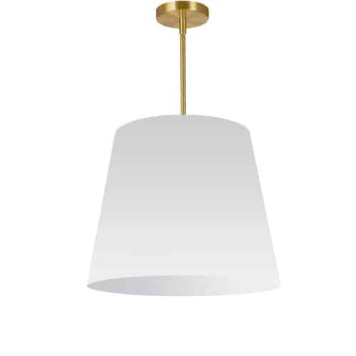 Dainolite Oversize Drum 1 Light Pendant conique Drum Medium White Shade Lamp|Luminaire suspendu moyen de Dainolite avec très grand abat-jour cylindrique effilé blanc et 1 ampoule