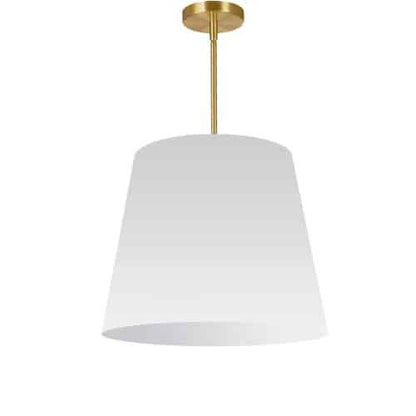 Dainolite Oversize Drum 1 Light Pendant conique Drum Medium White Shade Lamp|Luminaire suspendu moyen de Dainolite avec très grand abat-jour cylindrique effilé blanc et 1 ampoule