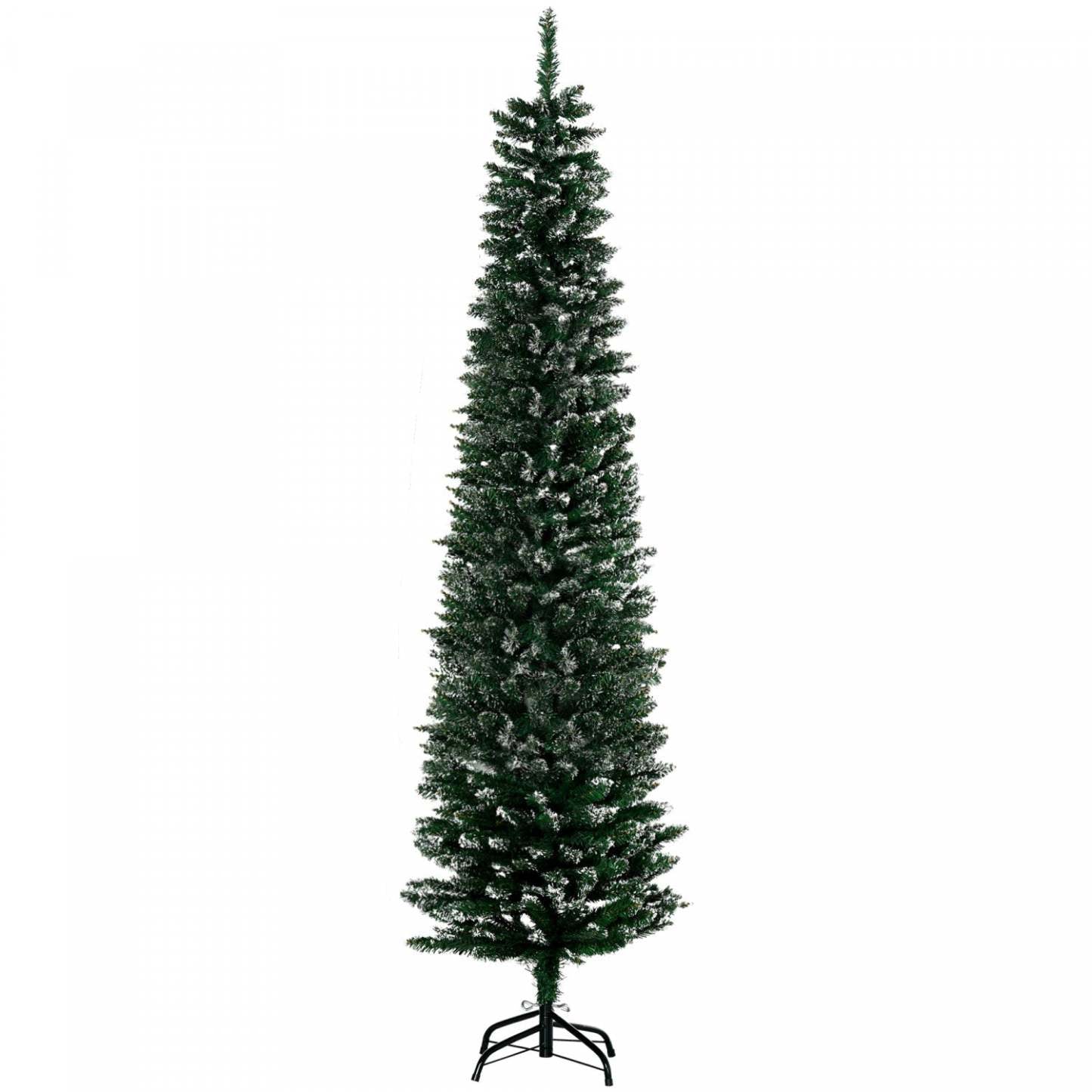 Homcom Sapin De Noël Artificiel De 6 Pieds Avec 570 Pointes De Branches|Homcom 6ft Artificial Snow Dipped Pencil Christmas Tree With 570 Branch Tips
