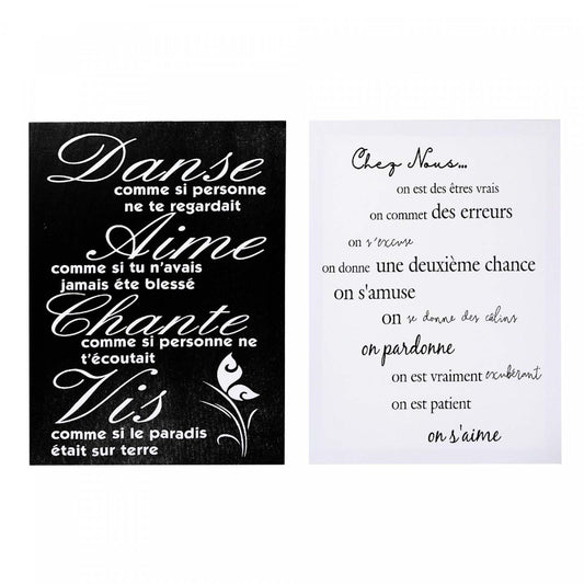 Œuvre d’art murale sur toile inspirante en français - ensemble de 2 décorations murales