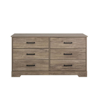 Prepac Rustic Ridge Farmhouse 6-Drawer Dresser - Brown|Commode champêtre Rustic Ridge de Prepac à 6 tiroirs - brune
