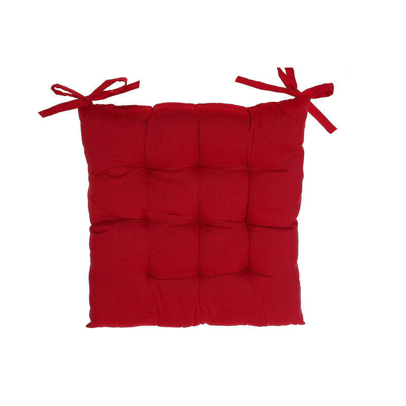 Galette de chaise capitonnée en polyester 18 x 18 Rouge - Lot de 2|Coussin de chaise capitonné 18 x 18 en polyester rouge - ensemble de 2