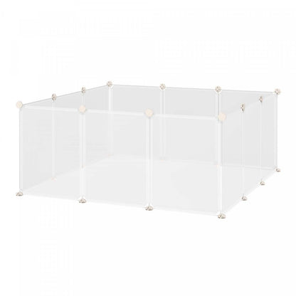 Pawhut Parc Pour Animal Domestique, Cage Pour Petit Animal Cloture Ouverte En Plastique Portable 12