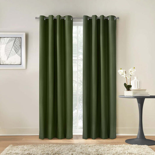 Thermaplus Alpine Olive Blackout Grommet Curtain Panel - 52 x 95|Panneau de rideau coupe-lumière à œillets Alpin olive de Thermaplus - 52 x 95