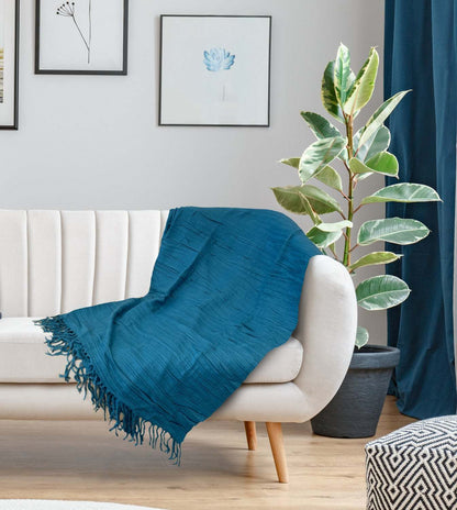 Sion Blue Throw Blanket - 50x60|Jeté Sion bleu - 50x60|D258KWOP