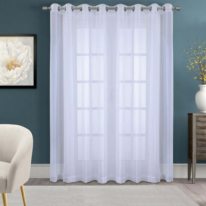 Habitat Cote D'azure White Sheer Grommet Curtain Panel - 112 x 95|Panneau de rideau transparent à œillets Côte d'Azur blanc d'Habitat - 112 x 95