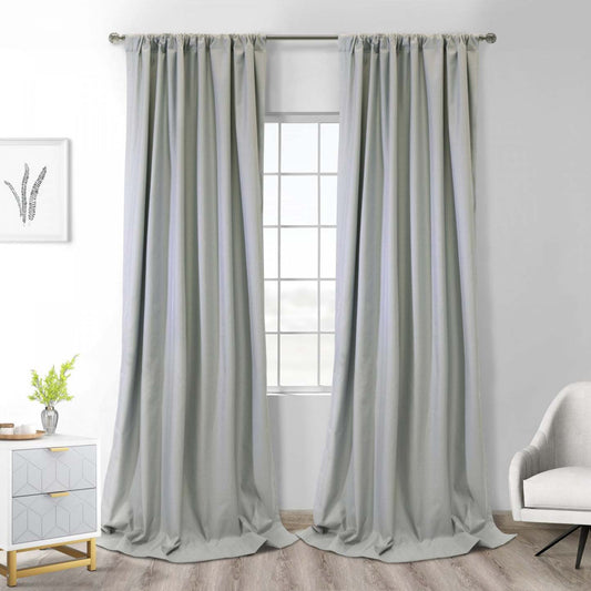 Thermaplus Brooklyn Grey Blackout Dual Header Curtain Panel - 52 x 84|Panneau de rideau occultant Brooklyn gris à double tête de Thermaplus - 52 x 84