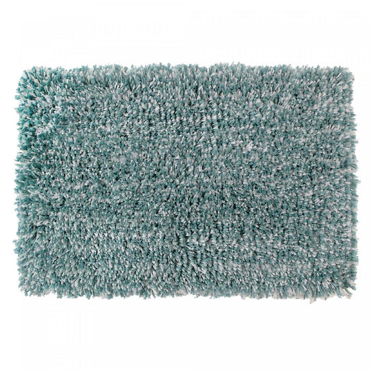 Tapis de bain Microfibre Shaggy Bleu/Blanc 20 x 32|Tapis de bain en microfibre bleu et blanc à poil long 20 x 32