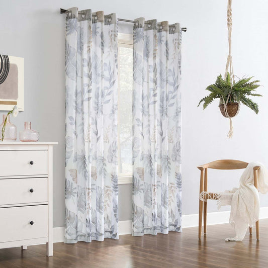 Alba Taupe Grommet Curtain Panel - 52 X 95|Panneau de rideau à œillets Alba taupe - 52 po x 95 po